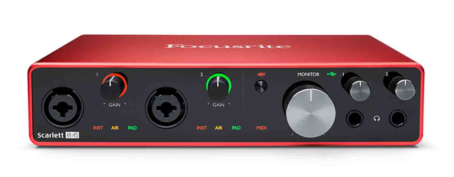 Focusrite Scarlett 8i6 3rd Gen 8x6 USB Audio/MIDI Interface - Hollywood DJ