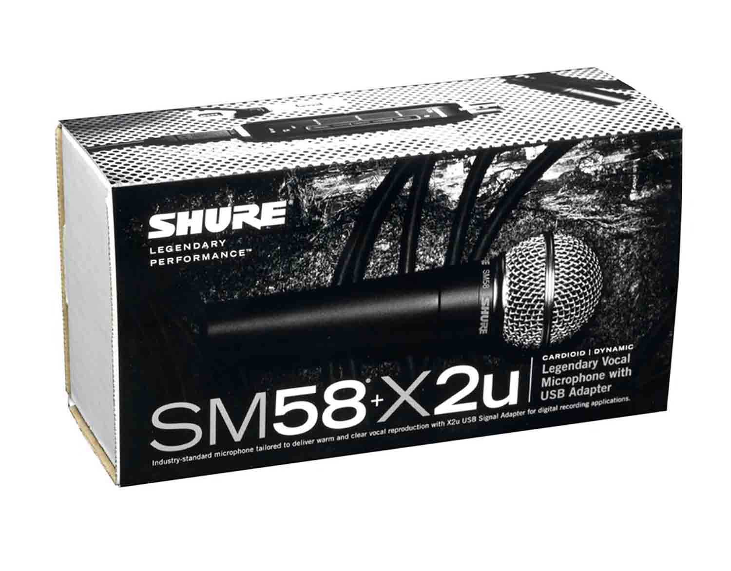 Shure SM58-X2U Cardioid Dynamic Microphone with X2U XLR-to-USB Signal Adapter - Hollywood DJ