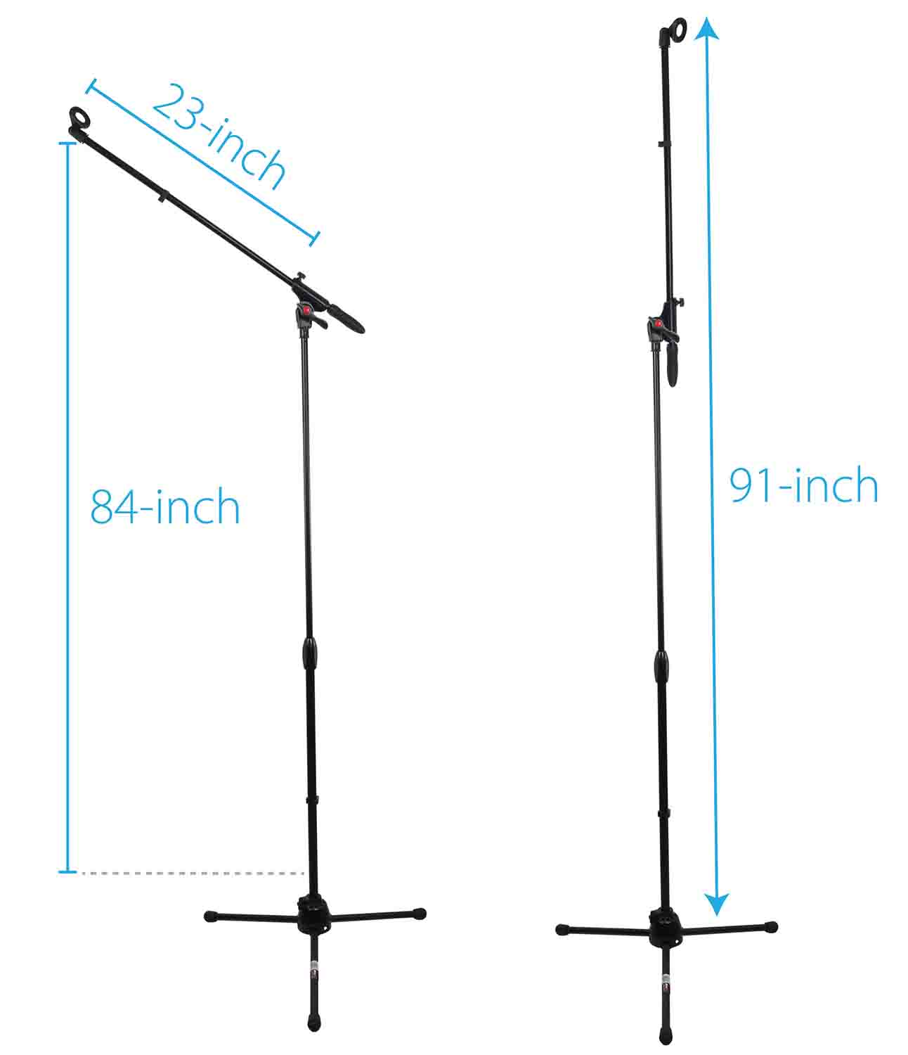 ProX T-MIC09 Pro Tripod Microphone Concert Musician DJ Stand with Boom and Mic Clip - 6 Feet - Hollywood DJ
