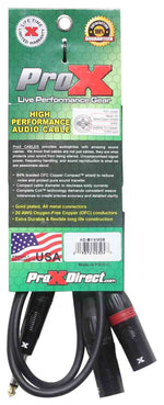 Prox XC-SYXM05 1/4" TRS-M Stereo to Dual XLR3-M High Performance Y Cable - 5 Feet - Hollywood DJ