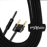 ProX XC-QB50, 12 AWG 1/4" TS-M to Banana High Performance Speaker Cable - 50 Feet - Hollywood DJ