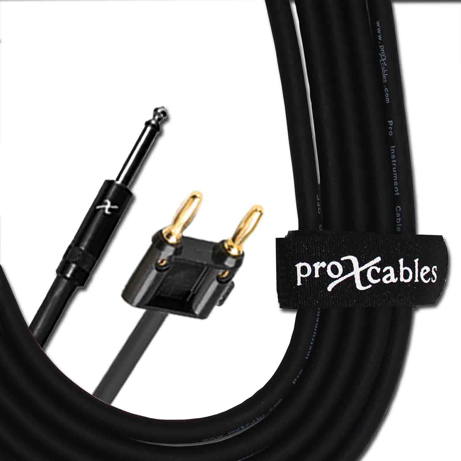 ProX XC-QB50, 12 AWG 1/4" TS-M to Banana High Performance Speaker Cable - 50 Feet - Hollywood DJ