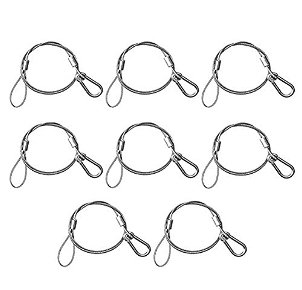 Chauvet DJ CH-05 (8 pack) Safety Cable for DJ Lights 700 lbs. Capacity - Hollywood DJ