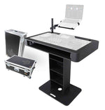 ProX XZF-DJCTBLCASE Control Tower DJ Stand with Laptop Arm, Travel Hard Cases - Black Finish - Hollywood DJ