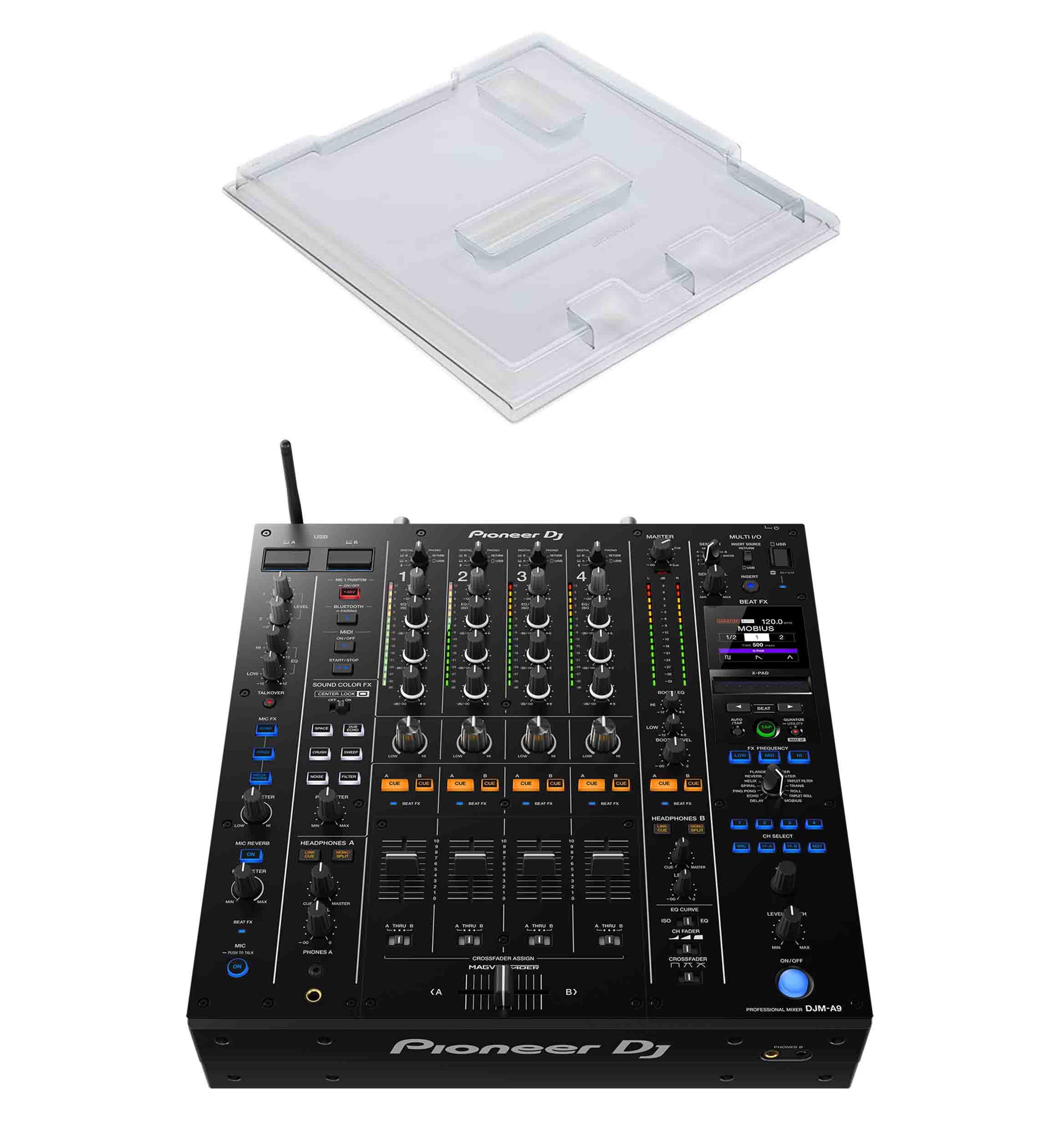 Pioneer DJM-A9 DJ Package with Decksaver Protection Cover - Hollywood DJ