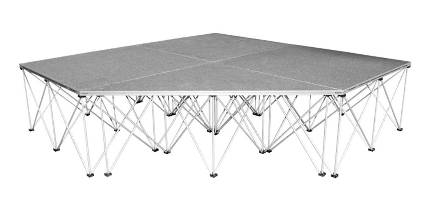 Intellistage ISITPC3, 3 Feet Carpeted 90 Degree Right Triangle Stage Platform - Hollywood DJ