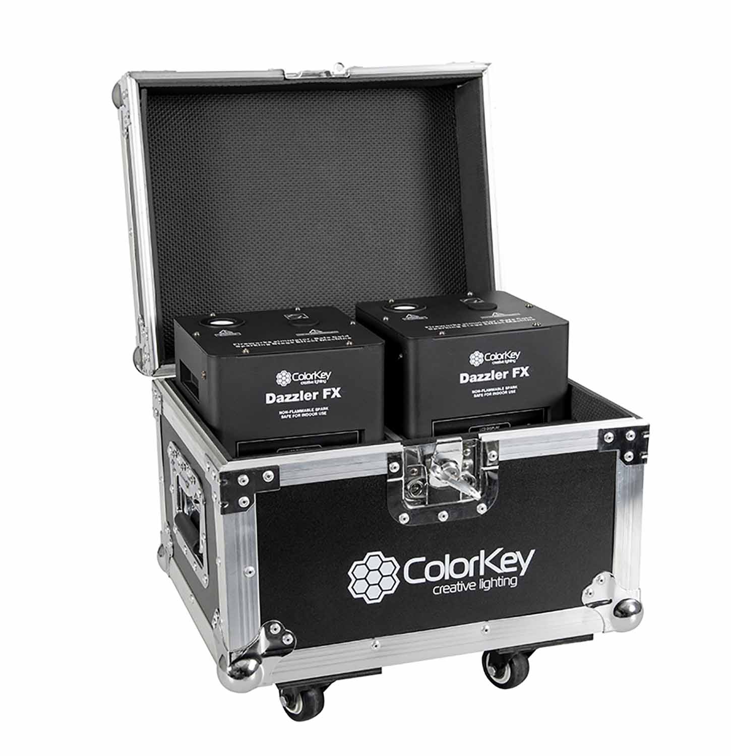 Colorkey CKU-9030 Road Case for 2-PC Dazzler FX Cold Spark Machine - Hollywood DJ