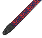 Levy's Leathers MPD2-110 2” Wide Polyester Guitar Strap with Purple and Red Skulls Motif - Hollywood DJ