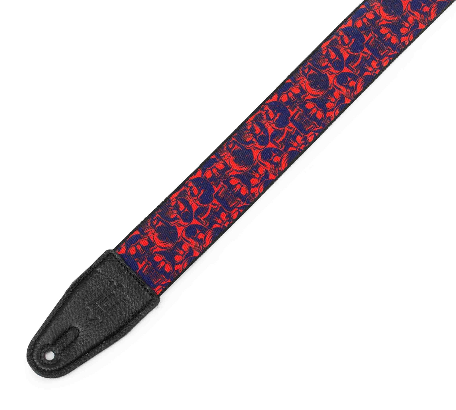 Levy's Leathers MPD2-110 2” Wide Polyester Guitar Strap with Purple and Red Skulls Motif - Hollywood DJ