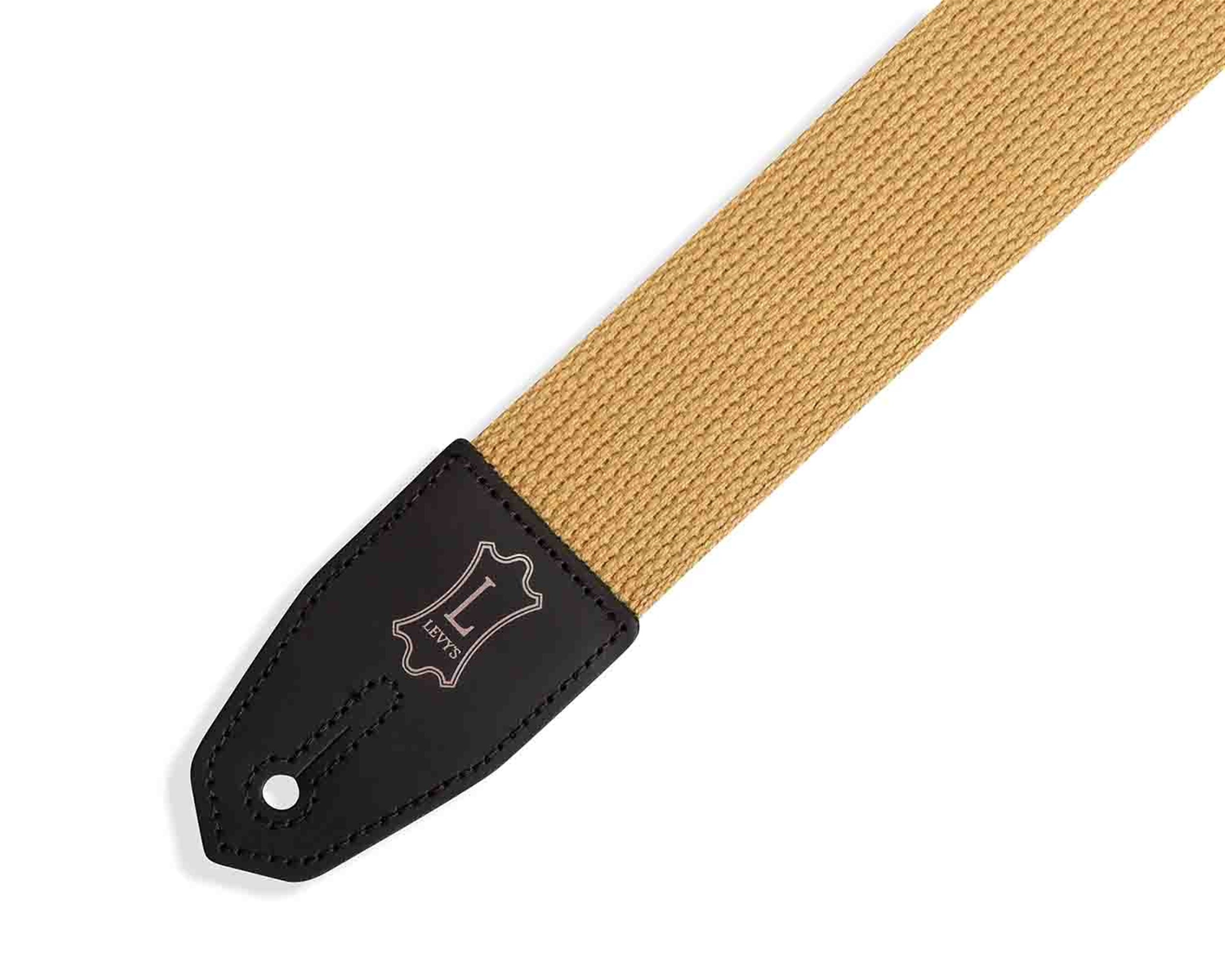 Levy's Leathers MRHC-TAN 3 inch Right Height Tan Cotton Leather Guitar Strap - Tan - Hollywood DJ