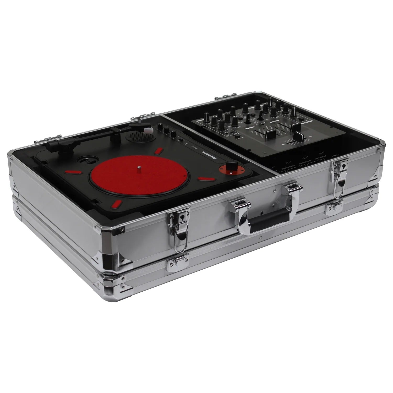 Open Box: Odyssey KPT01SCSIL Portablist DJ Case for Numark PT01 with Side Compartment - Silver - Hollywood DJ