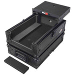 ProX XS-DJMS7LTBL Flight Case for Pioneer DJM-S7 Mixer with Sliding Laptop Shelf - Black on Black - Hollywood DJ