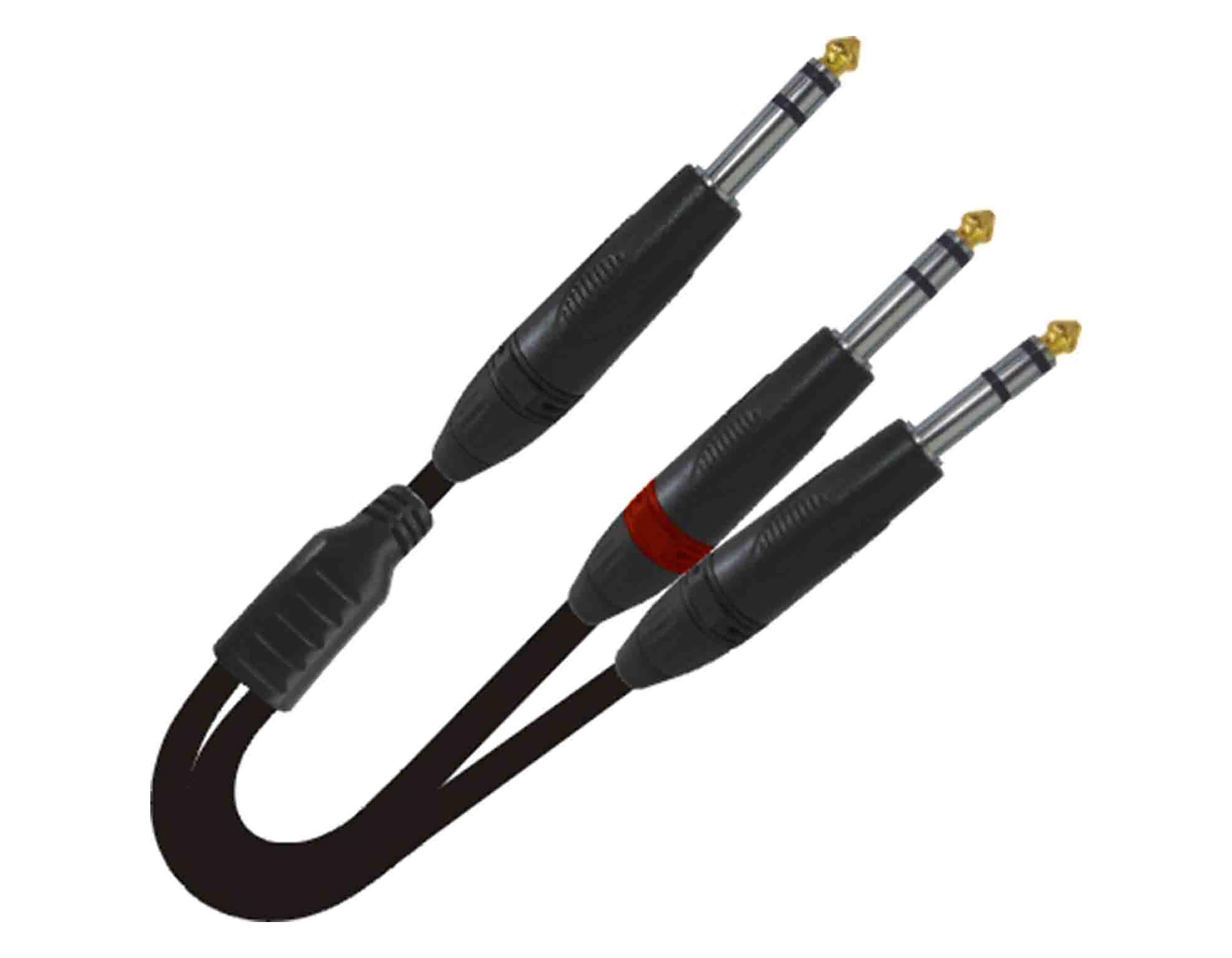 Prox XC-SYS03 1/4" TRS-M to Dual 1/4" TRS-M High Performance Audio Cable - 3 Feet by ProX Cases