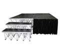 ProX XSF-Skirt24, StageX Black Portable Stage Skirt - 24 Inch - Hollywood DJ