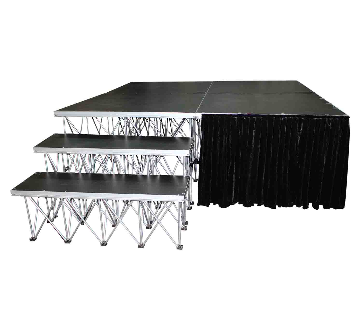 ProX XSF-Skirt24, StageX Black Portable Stage Skirt - 24 Inch - Hollywood DJ