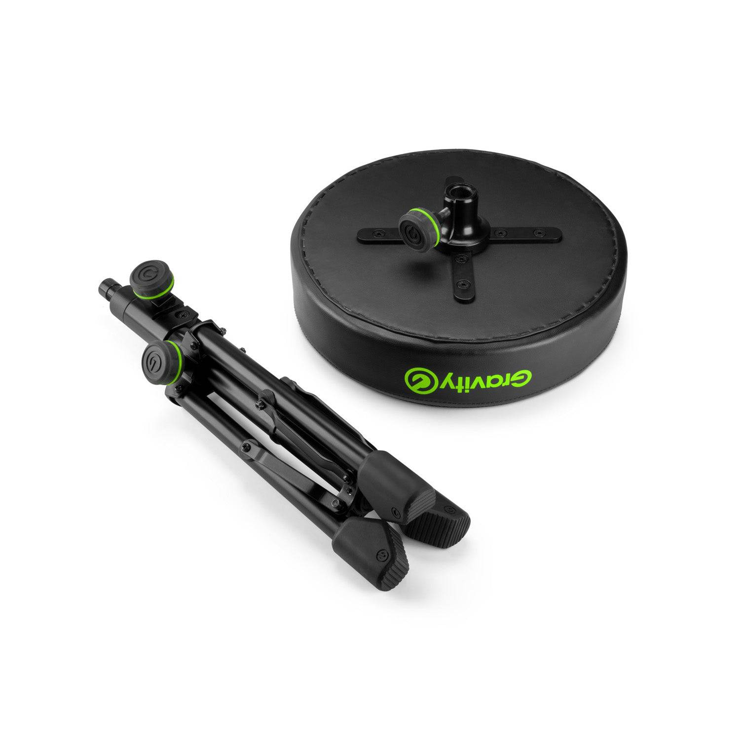 Gravity GFDSEAT1 Round Musicians Stool Foldable, Adjustable Height - Hollywood DJ