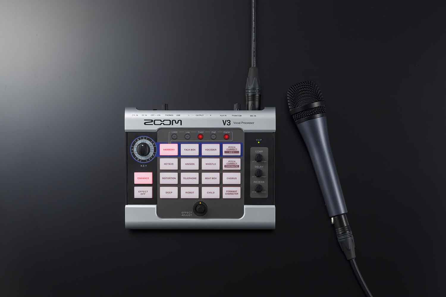 Open Box: ZOOM V3 Vocal Processor With Multi Effects For Streaming and Recording - Hollywood DJ