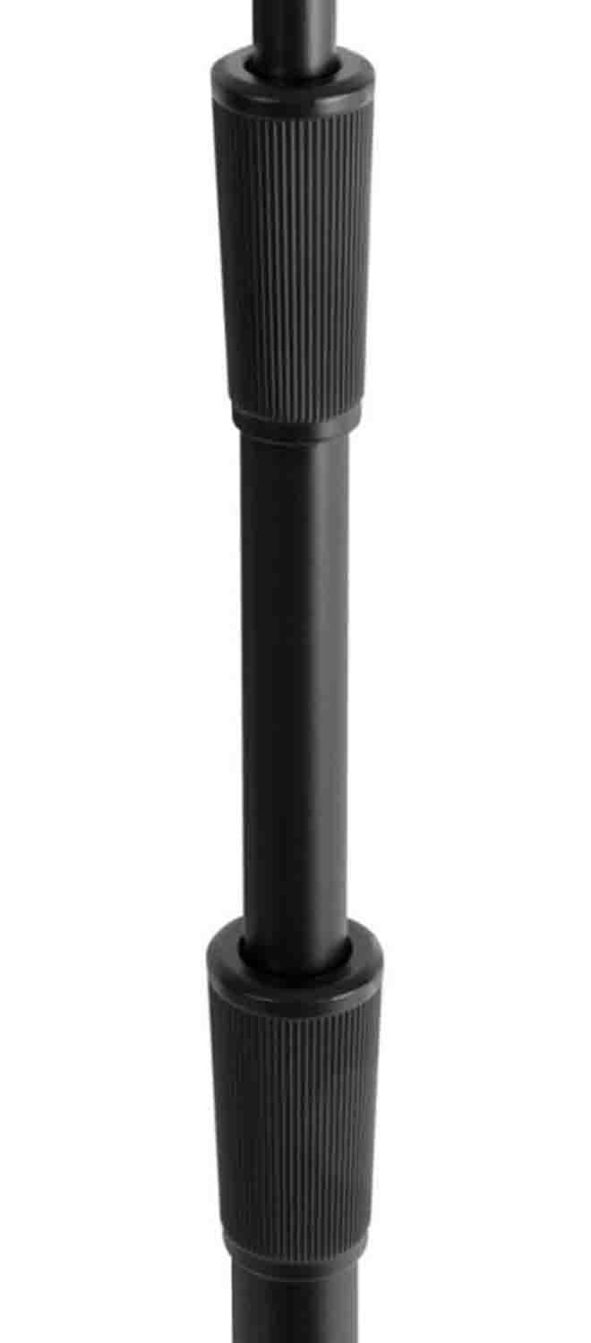 On Stage MS9312 Three-Section Microphone Stand with Round Base - Black - Hollywood DJ