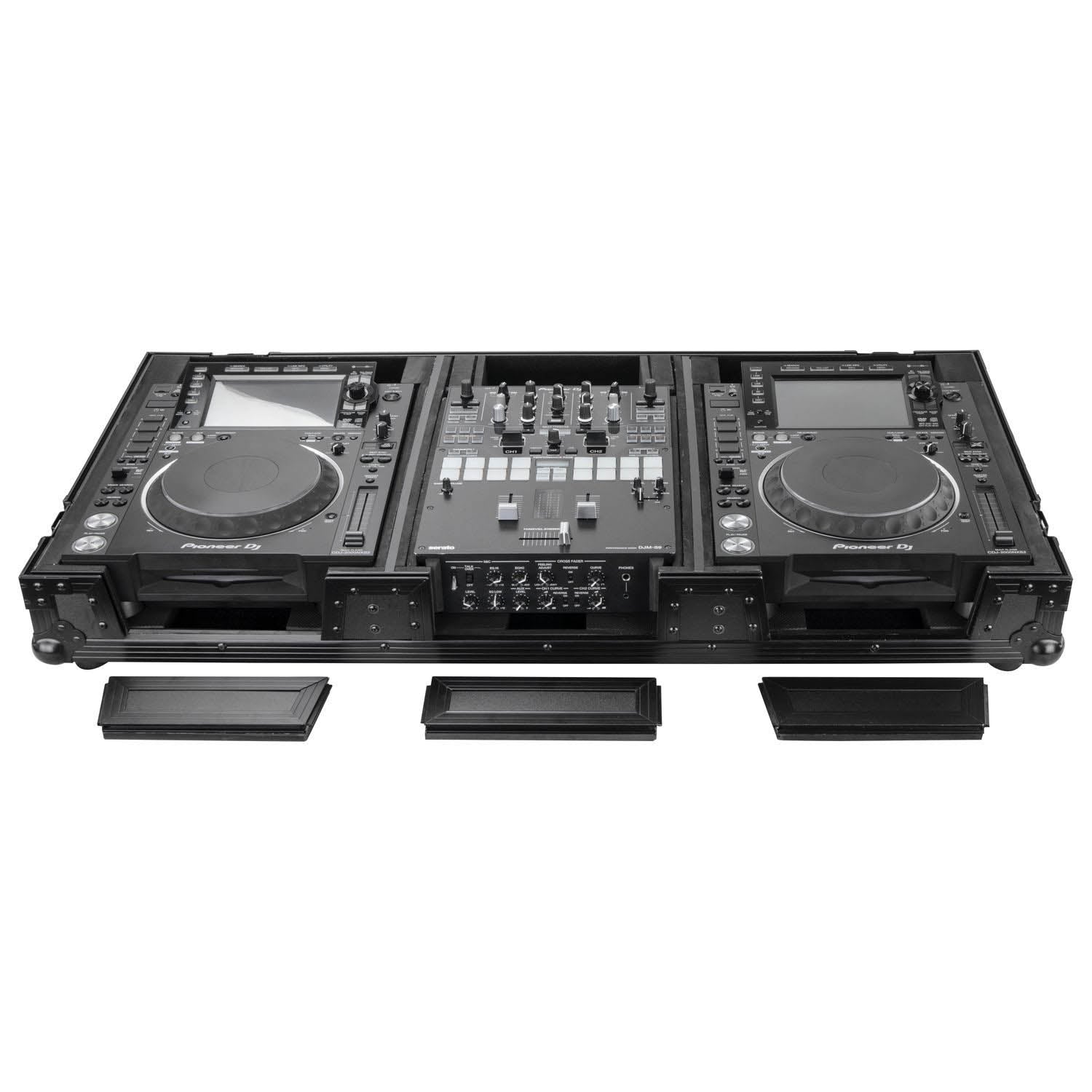 Open Box: Odyssey FZ10CDJWXDBL Extra Deep 10″ Format DJ Mixer and Two Large Format Media Players Coffin Flight Case - Black - Hollywood DJ