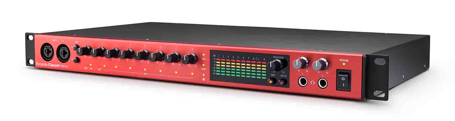 Focusrite Clarett+ 8Pre Rackmount 18x20 USB Type-C Audio/MIDI Interface - Hollywood DJ