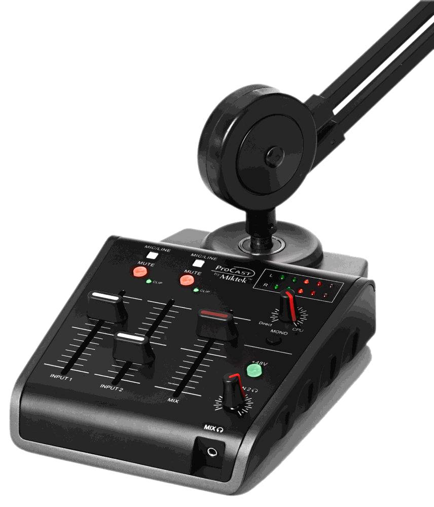 Miktek ProCast SST USB Broadcast Microphone with Mixer Podcast Equipment - Hollywood DJ