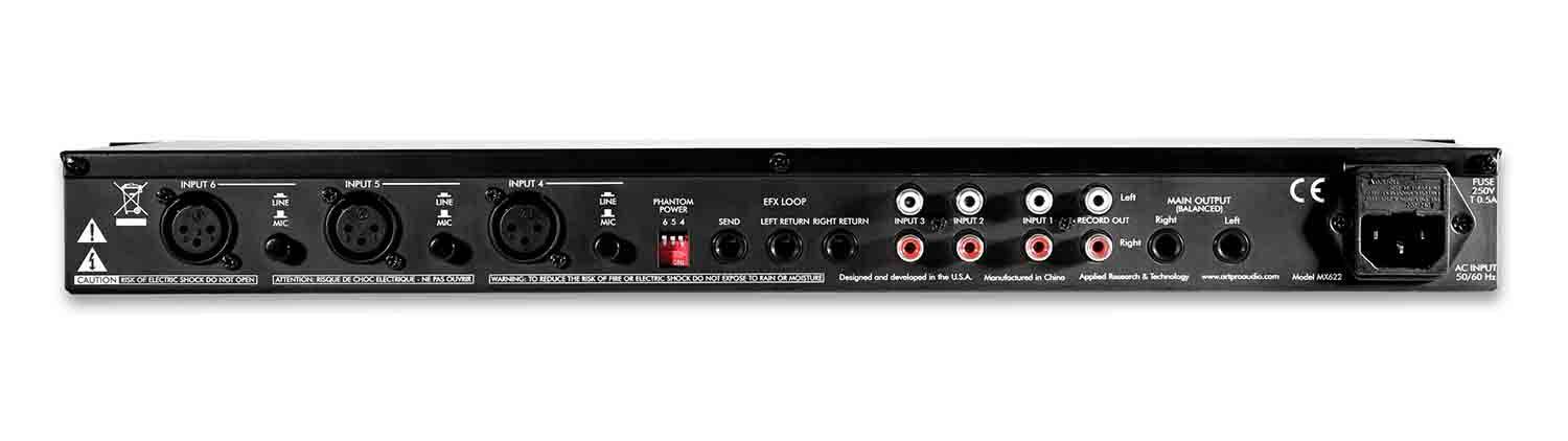 Art MX622 6-Channel 1U Stereo Mixer with EQ/EFX Loop - Hollywood DJ
