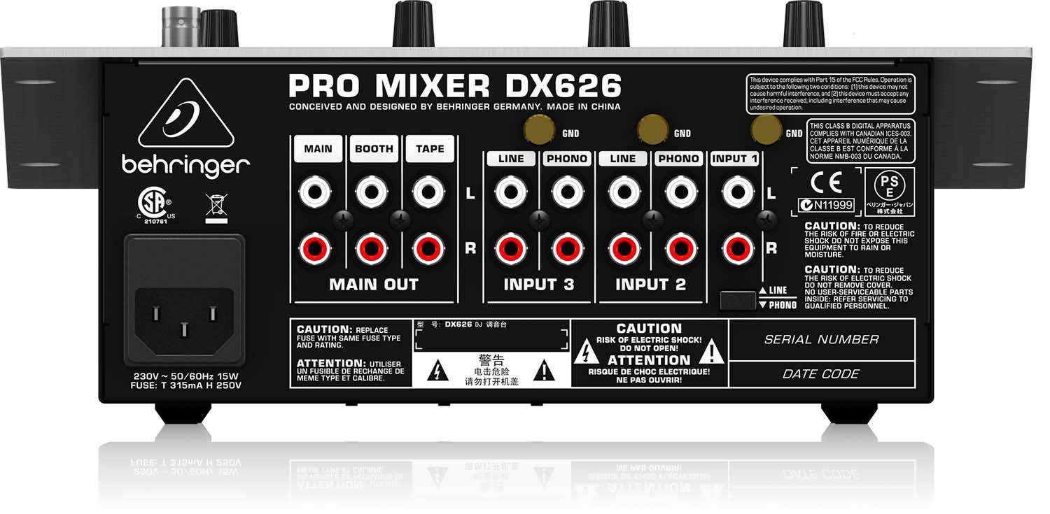 Behringer DX626 Professional 3 Channel DJ Mixer with BPM Counter and VCA Control - Hollywood DJ