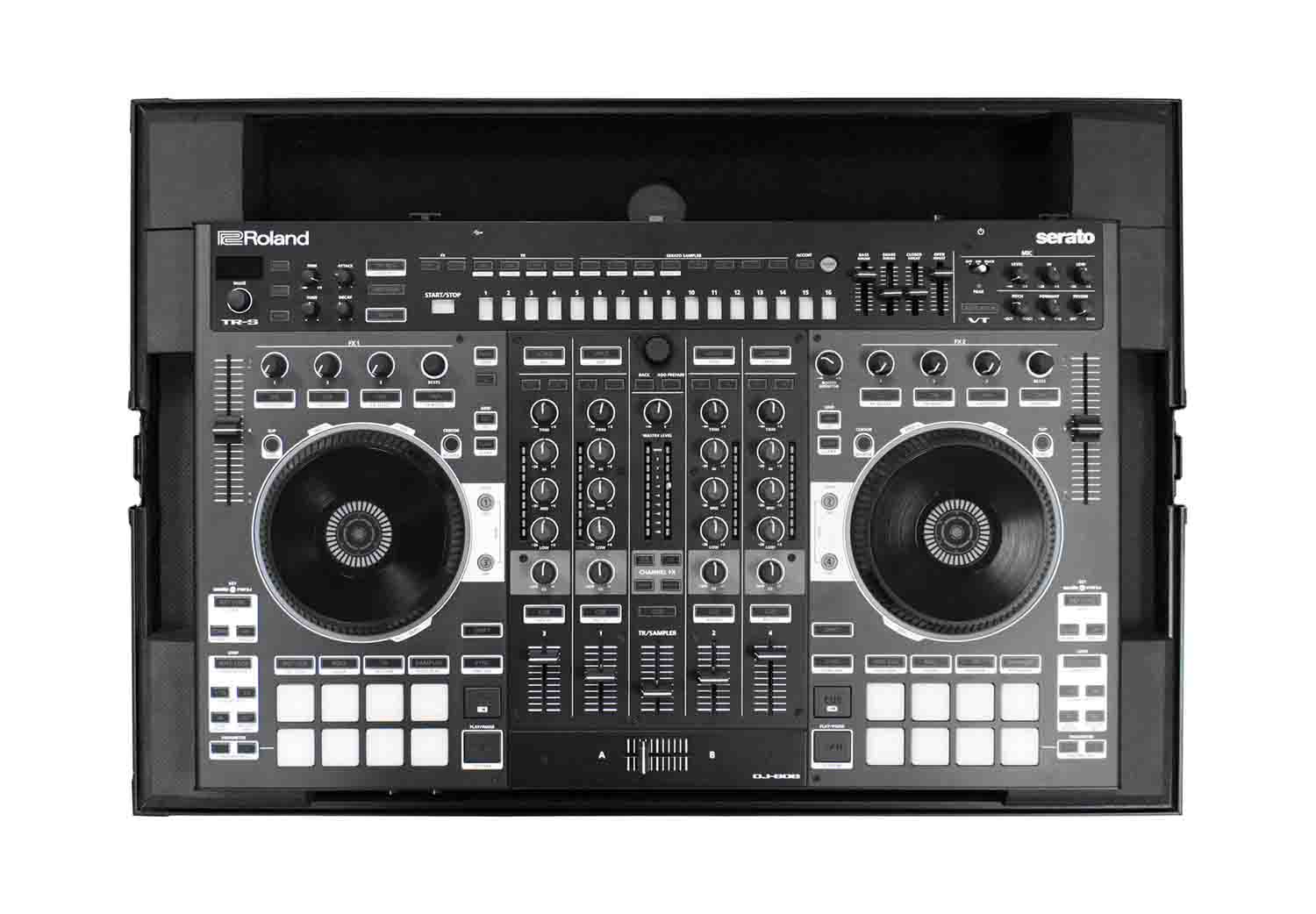 B-Stock: Odyssey FZRODJ808BL, Label Low-Profile Case for Roland DJ-808 DJ Controller - Black - Hollywood DJ