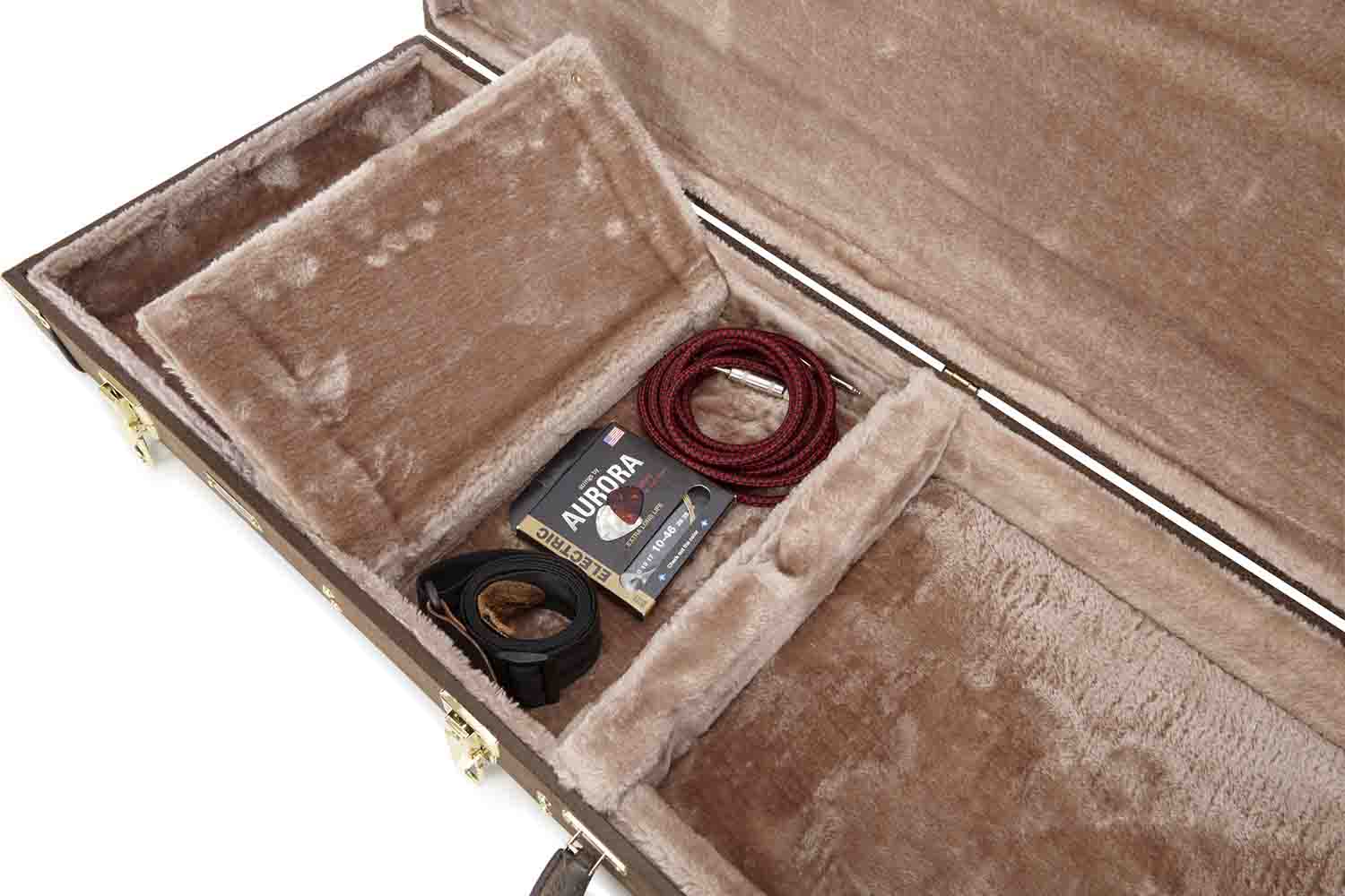Gator Cases GW-ELECT-VIN Deluxe Wood Case for Electric Guitars  - Vintage Brown - Hollywood DJ