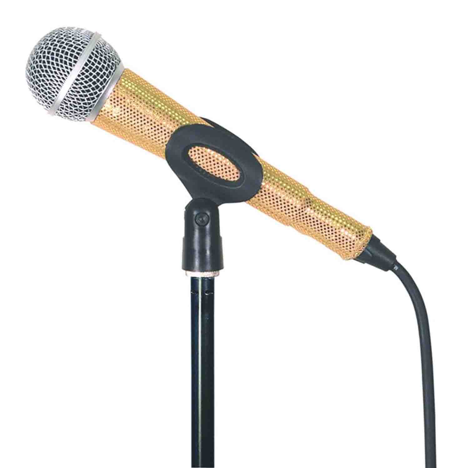 MicFX SF076 Laser Cut Corded Microphone Sleeve - Gold - Hollywood DJ