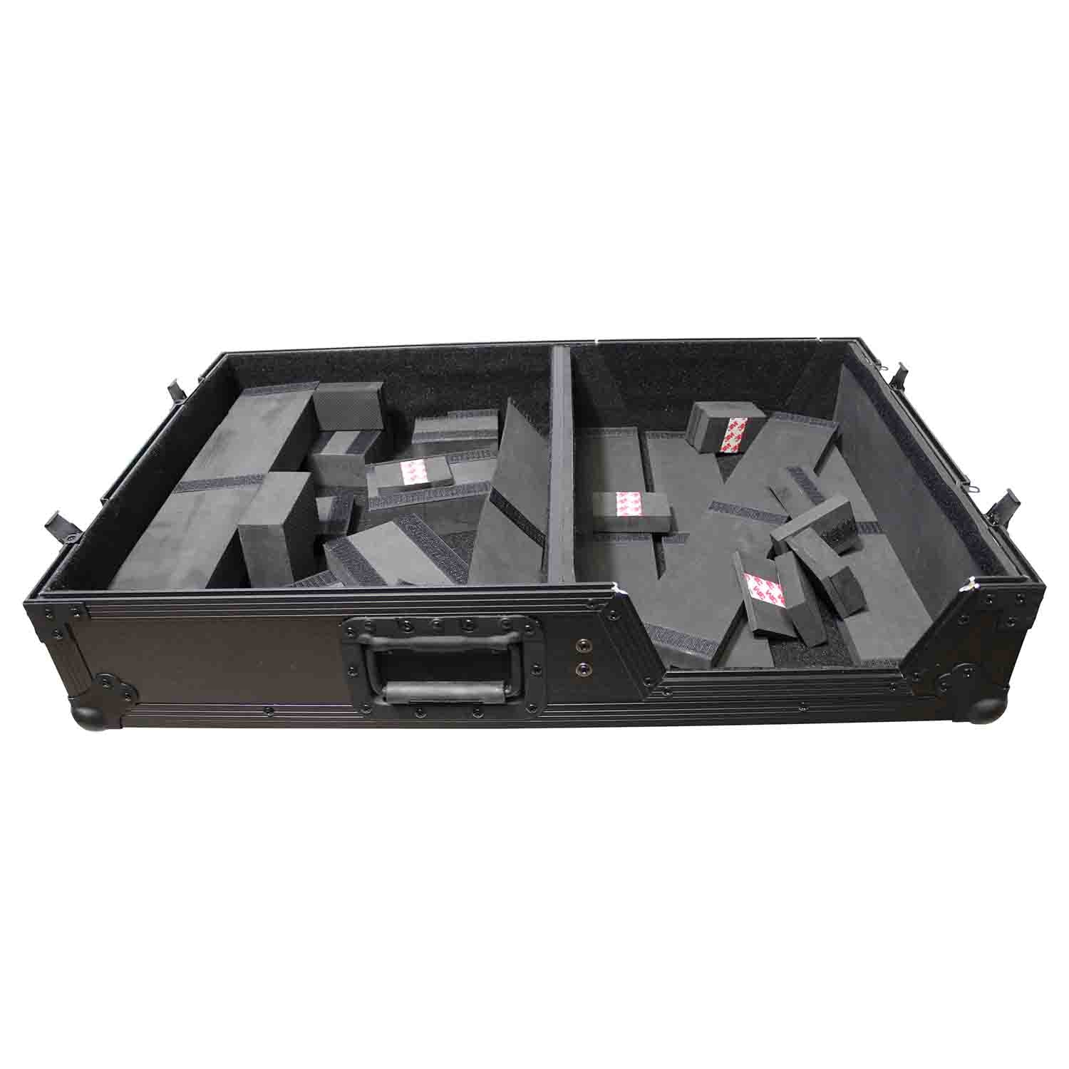 ProX XS-TMC1012WBL DJ Flight Case For Single Turntable In Battle Mode and 10 Inch or 12 Inch Mixer - Black on Black ProX Cases