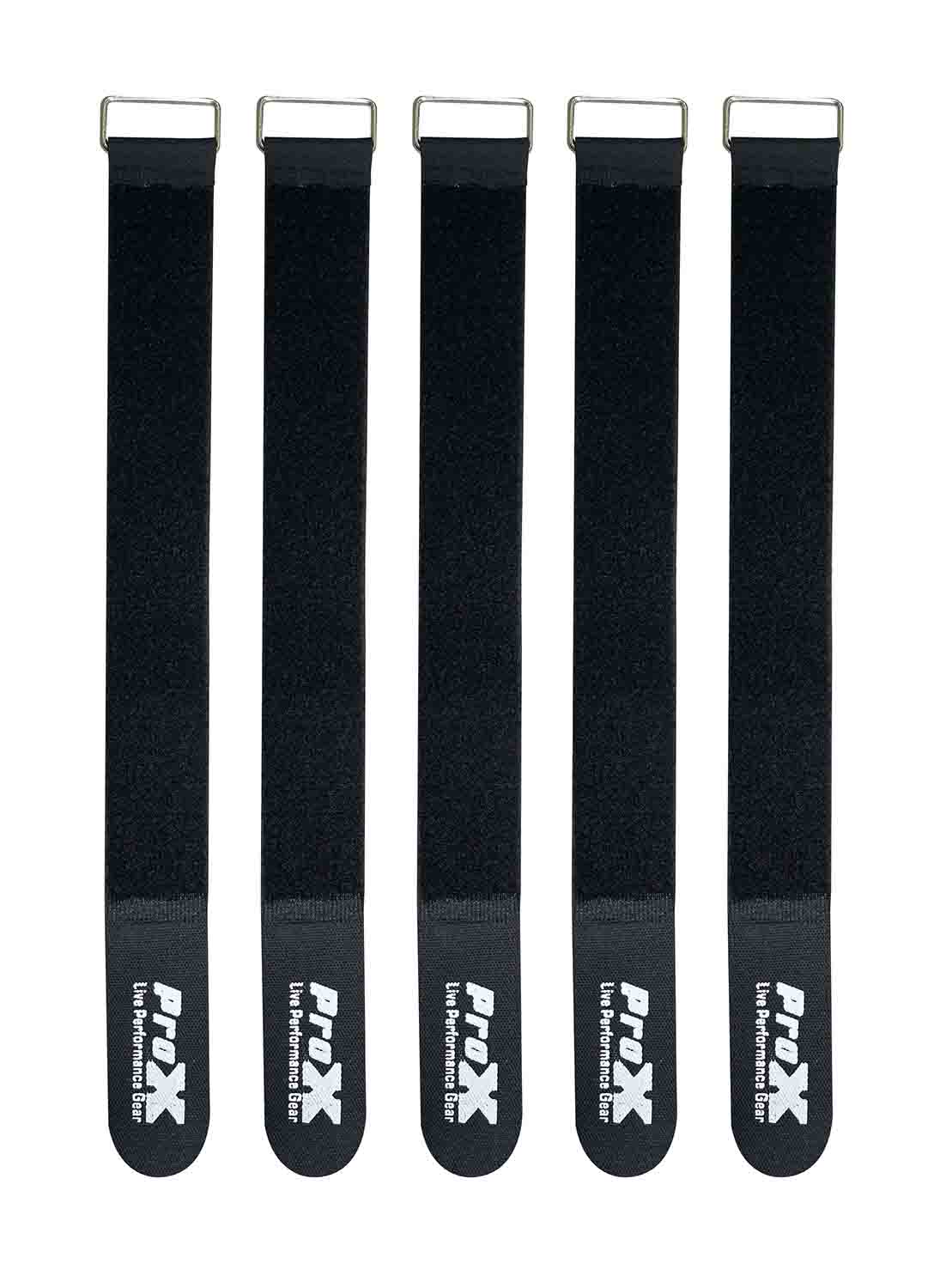 ProX XC-T20X5 Pack of 5 Reusable 20" x 2" Cable Tie Strap with Velcro Hook and Adjustable Loop Fastener Cable Management - Hollywood DJ