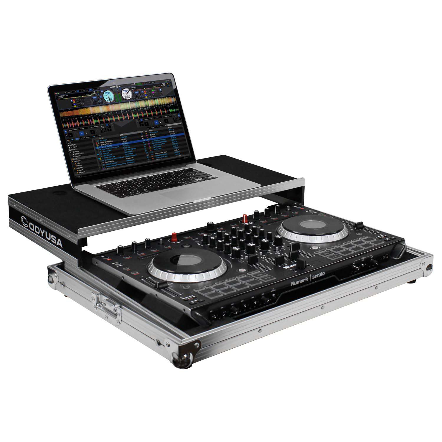 Odyssey FRGSNS6II, Low Profile Numark NS6II Case with Glide Platform - Hollywood DJ