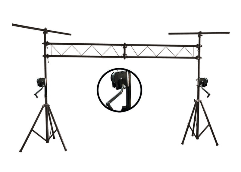 ProX T-LS31C, DJ Lighting Truss with Crank Up Stands and T-bars System - 10ft Height - Hollywood DJ