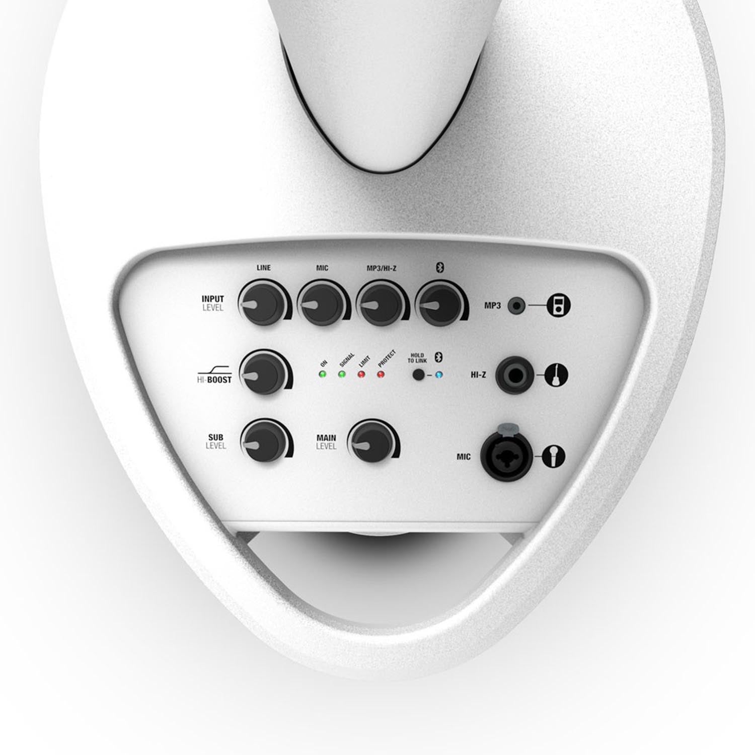 LD System MAUI 5 W, Ultra Portable Column PA System with Mixer and Bluetooth - White - Hollywood DJ