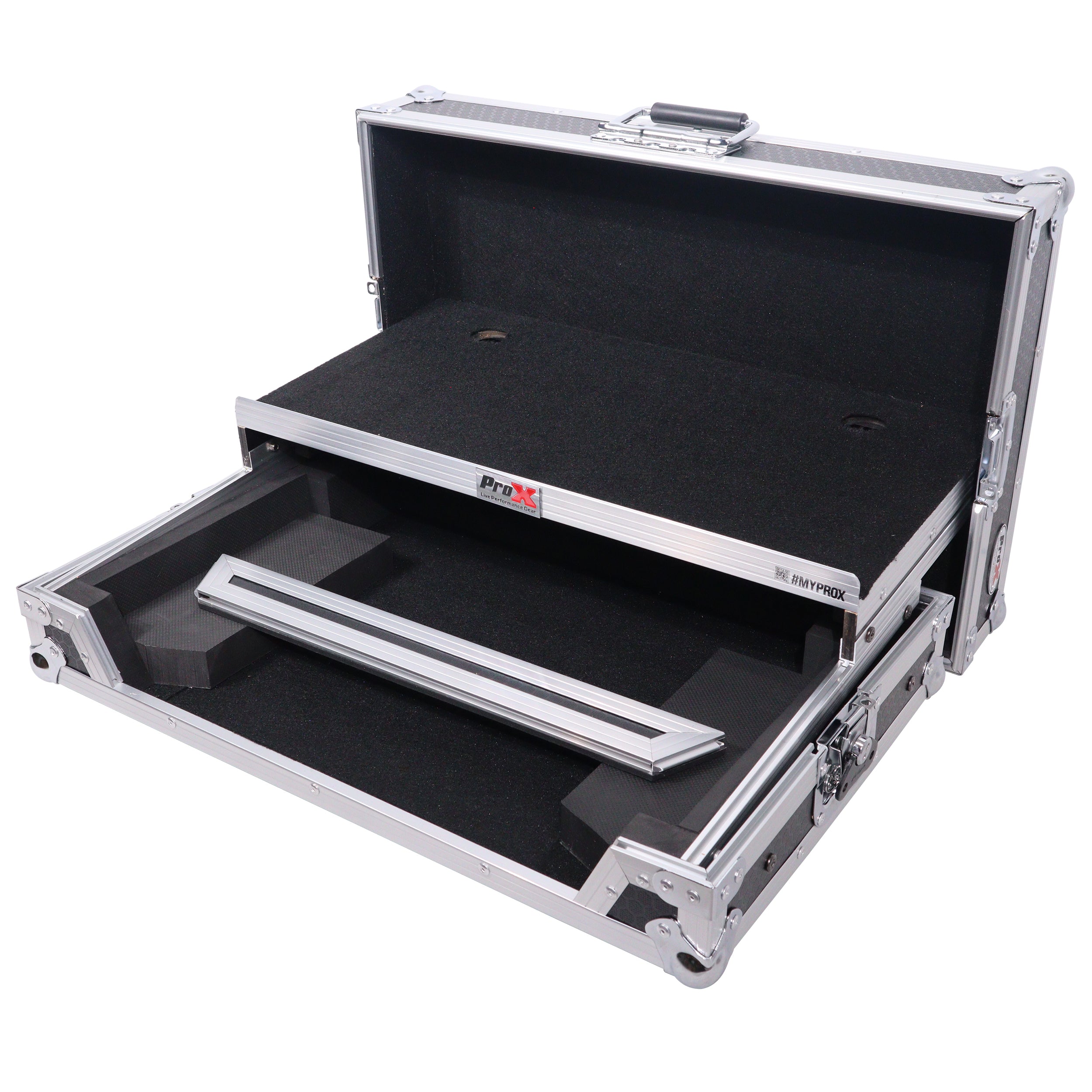 ProX X-DDJFLX4LT, ATA Flight Road Case for Pioneer DDJ-FLX4 DDJ-400 DDJ-SB3 DJ Controller with Laptop Shelf ProX Cases