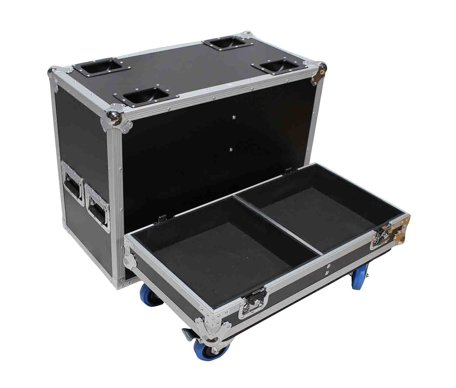 ProX X-RCF ST15SMA X2W Flight Case for Two RCF ST 15-SMA Stage Monitors W-4 Inch Casters - Hollywood DJ