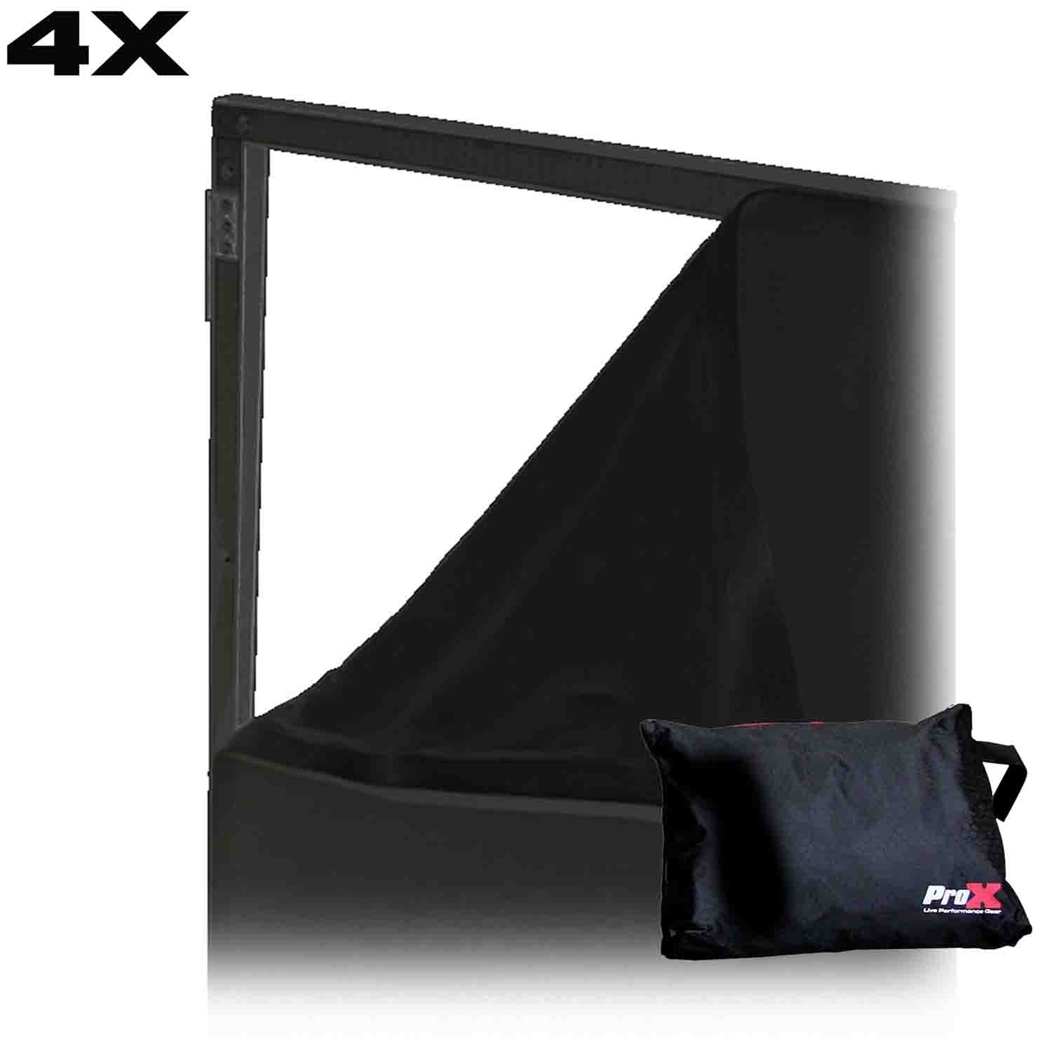 ProX XF-S3048BX4 BAG, Replacement Four Panel x4 Scrim Kit for ProX Facades - White Fabric - Hollywood DJ