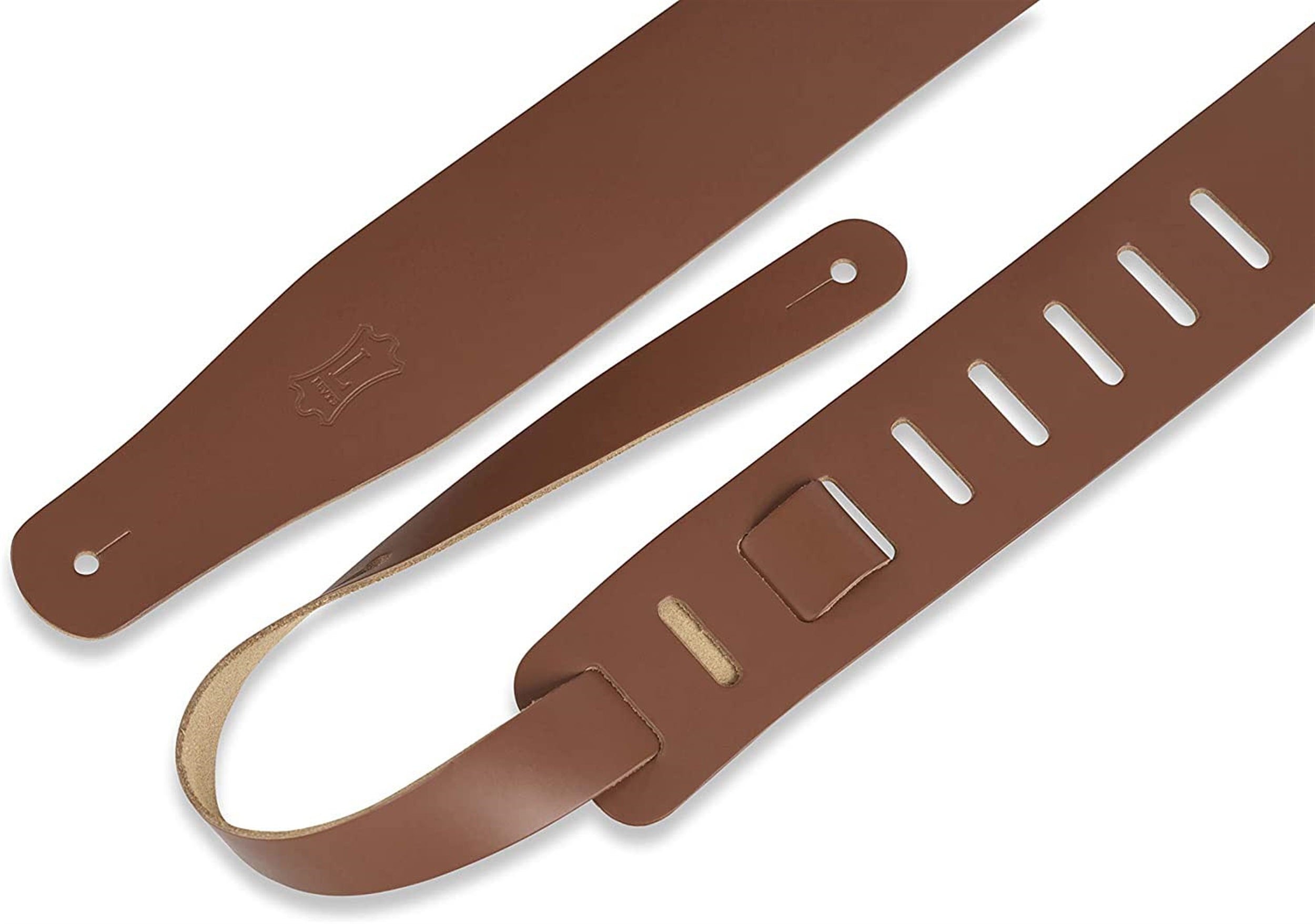 Levy's Leathers M26-WAL, 2 1/2" Leather Guitar Strap Adjustable from 38" to 51" - Walnut - Hollywood DJ