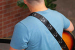 Levy's Leathers MPD2-112 2” Wide Polyester Guitar Strap with Black and White Scanned Skull Motif - Hollywood DJ