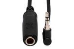 Hosa MHE-100.5 Headphone Adaptor, 1/4 in TRS to Right-angle 3.5 mm - 6 In - Hollywood DJ