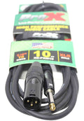 Prox XC-PXM10 Unbalanced 1/4" TS-M to XLR3-M High Performance Audio Cable - 10 Feet - Hollywood DJ