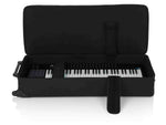 Gator Cases GK-61 Rigid EPS Foam Lightweight DJ Case for 61 Note Keyboards with Wheels - Hollywood DJ