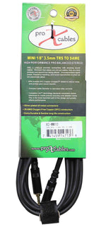 Prox XC-MM10 Balanced TRS-M Mini 1/8" to TRS-M Mini 1/8" High Performance Audio Cable - 10 Feet - Hollywood DJ