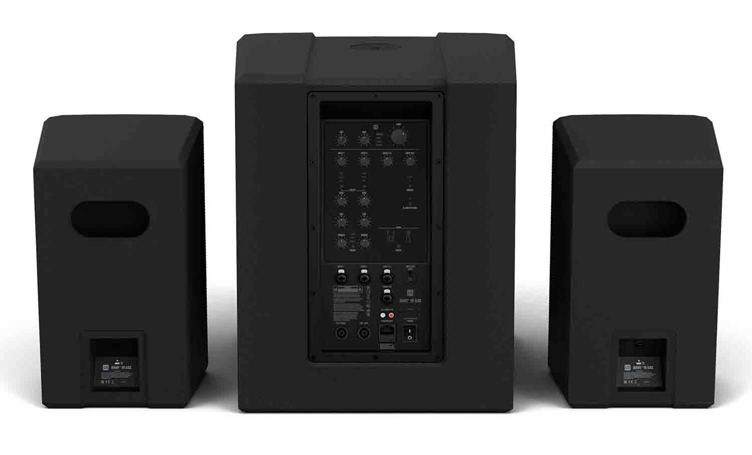 LD Systems DAVE 15 G4X, Powered PA System DJ Package with Odyssey Stands and Cables - Hollywood DJ
