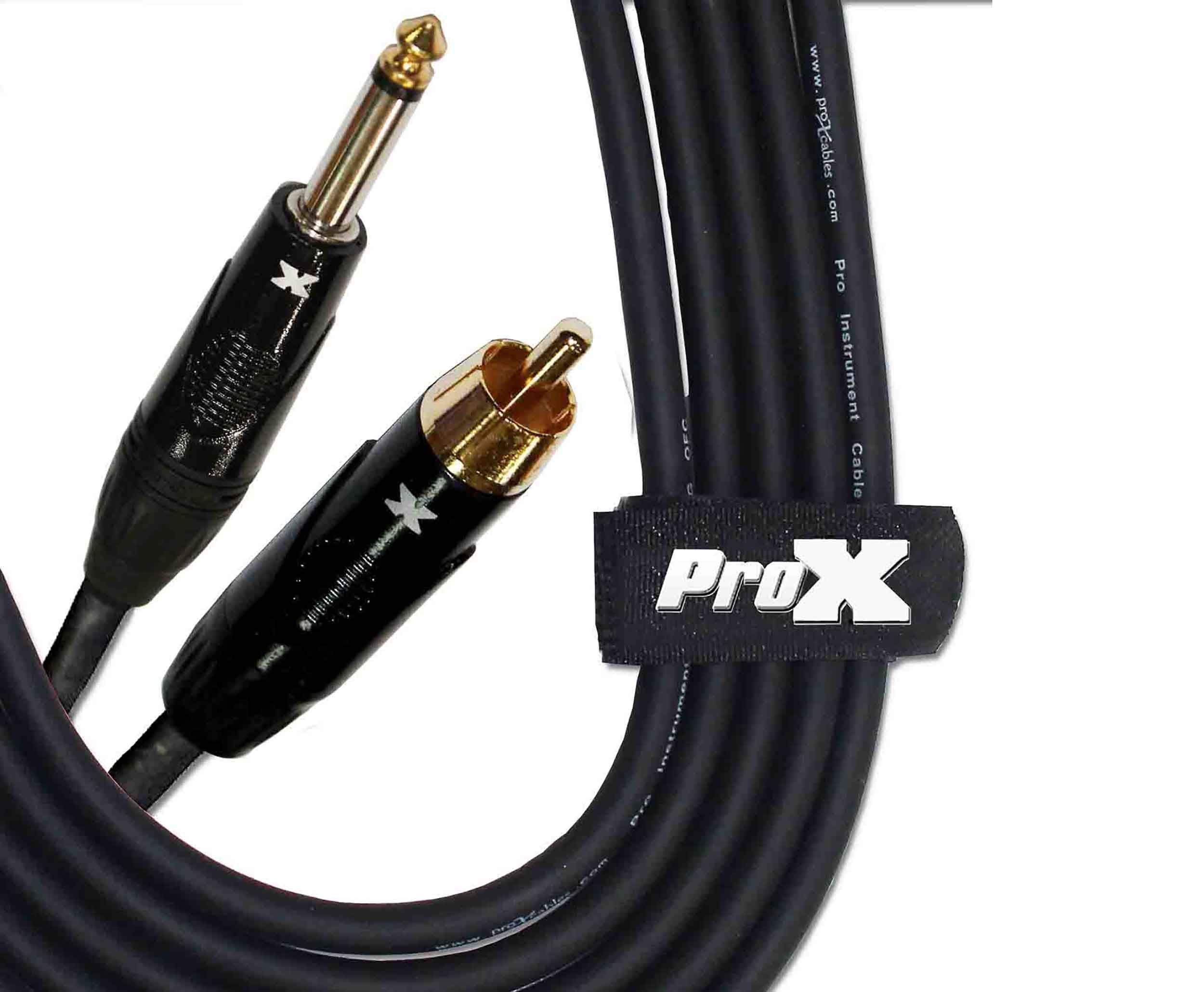 Prox XC-PR10 Unbalanced RCA Male to 1/4" Male High Performance Audio Cable - 10 Feet by ProX Cases