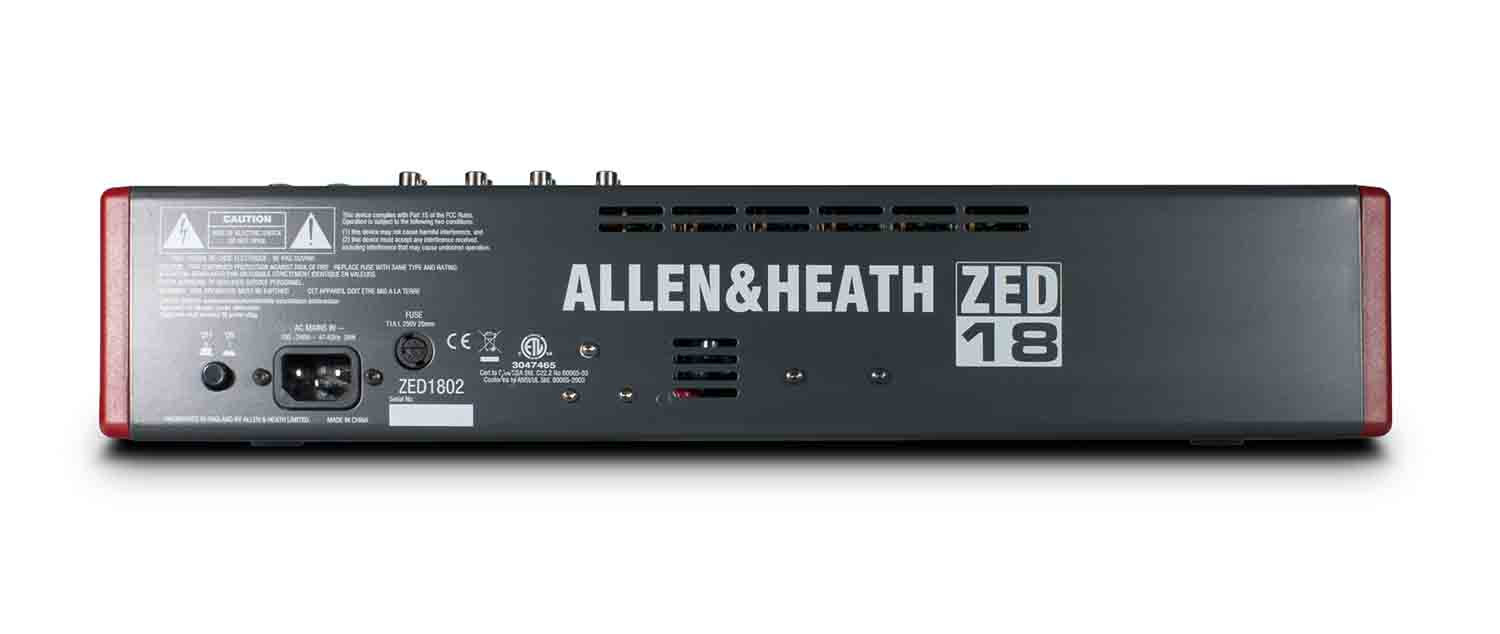 Allen & Heath ZED-18 Multipurpose USB Mixer for Live Sound and Recording - Hollywood DJ
