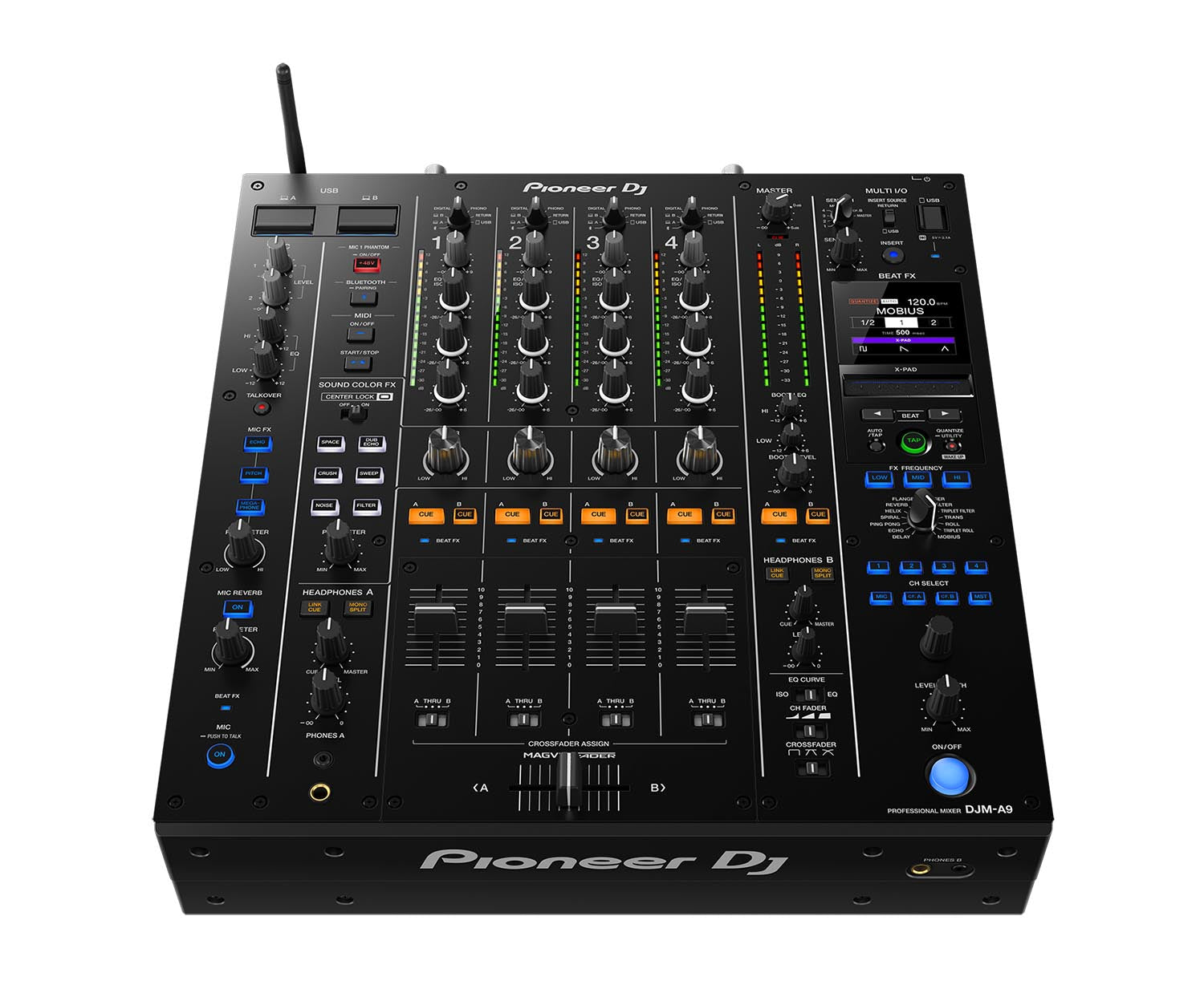 Pioneer DJ, DJM-A9 DJ Mixer 4-Channel - Black - Hollywood DJ