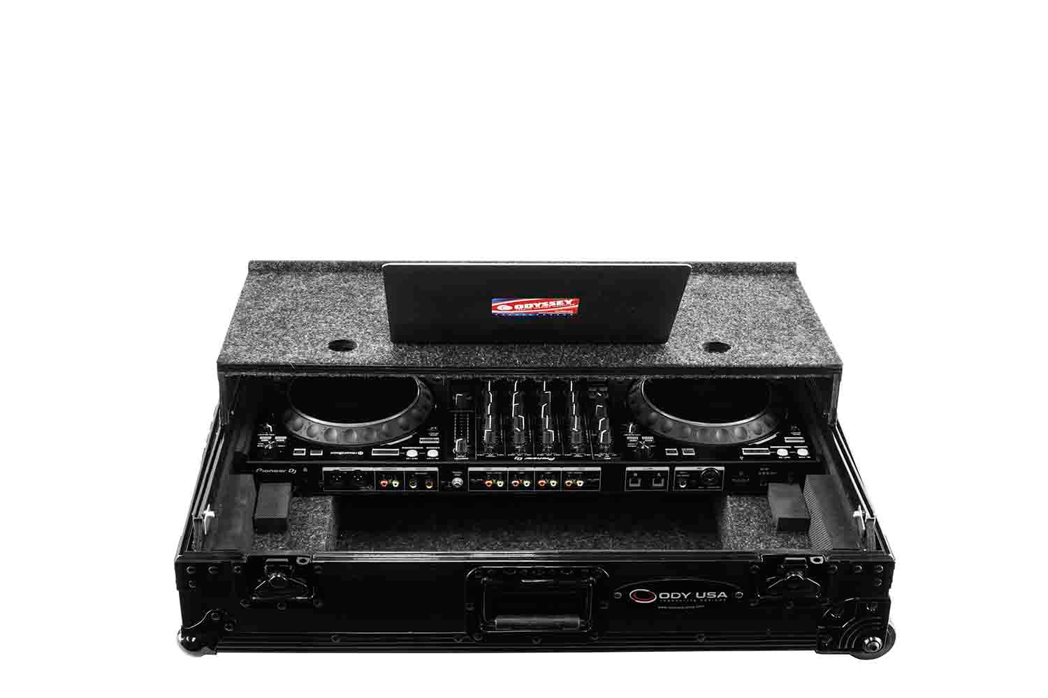 Odyssey FZGSDDJ1000W1BL Flight Case with 1U Rack Space for Pioneer DDJ-1000 / DDJ-1000SRT DJ Controller - Hollywood DJ