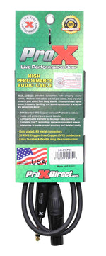 Prox XC-PXF05 Unbalanced 1/4" TS-M to XLR-F High Performance Audio Cable - 5 Feet - Hollywood DJ